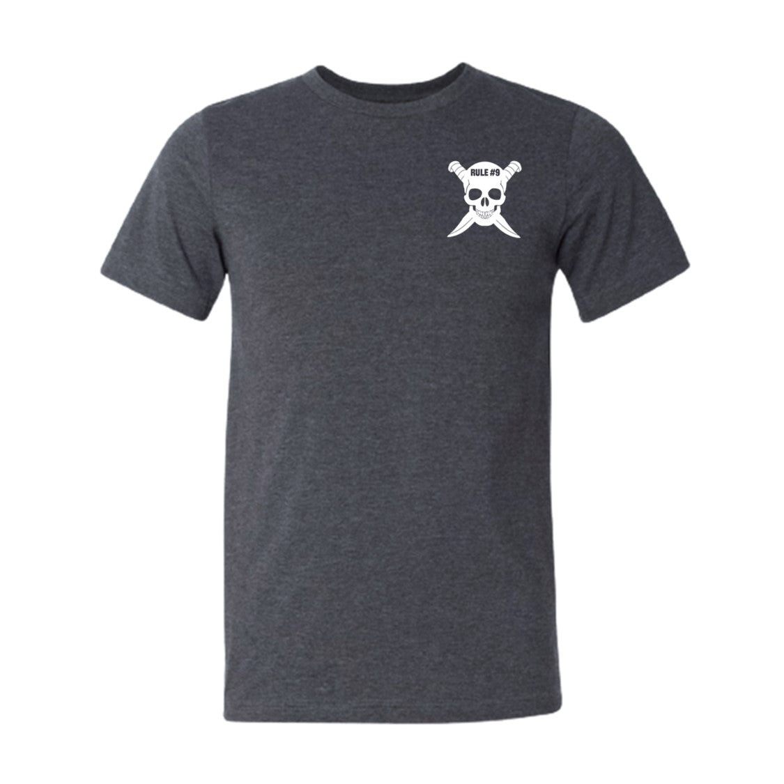 Rule #9: Always Carry a Knife Skull Dark Heather Gray Short Sleeve T-Shirt XL