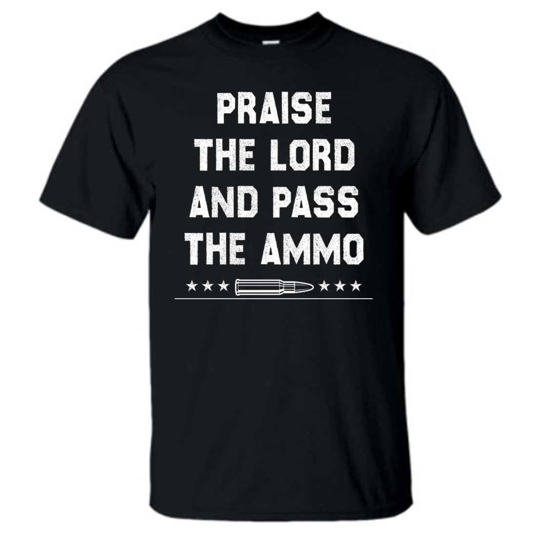 Praise the Lord And Pass the Ammo Black Short Sleeve T-Shirt 2X