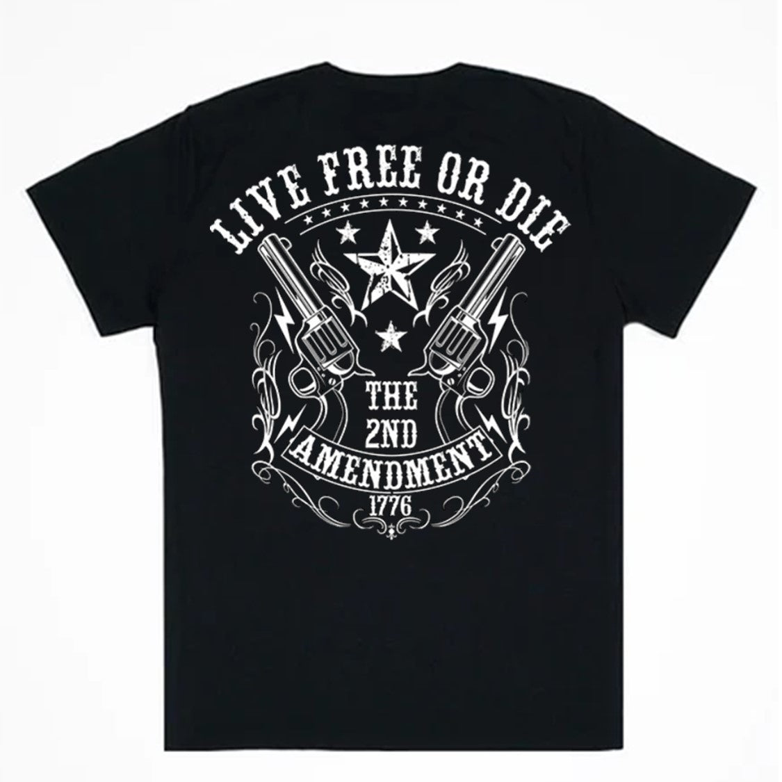 American Liberty 1776 2nd Amendment Double Sided Black Short Sleeve T-Shirt L