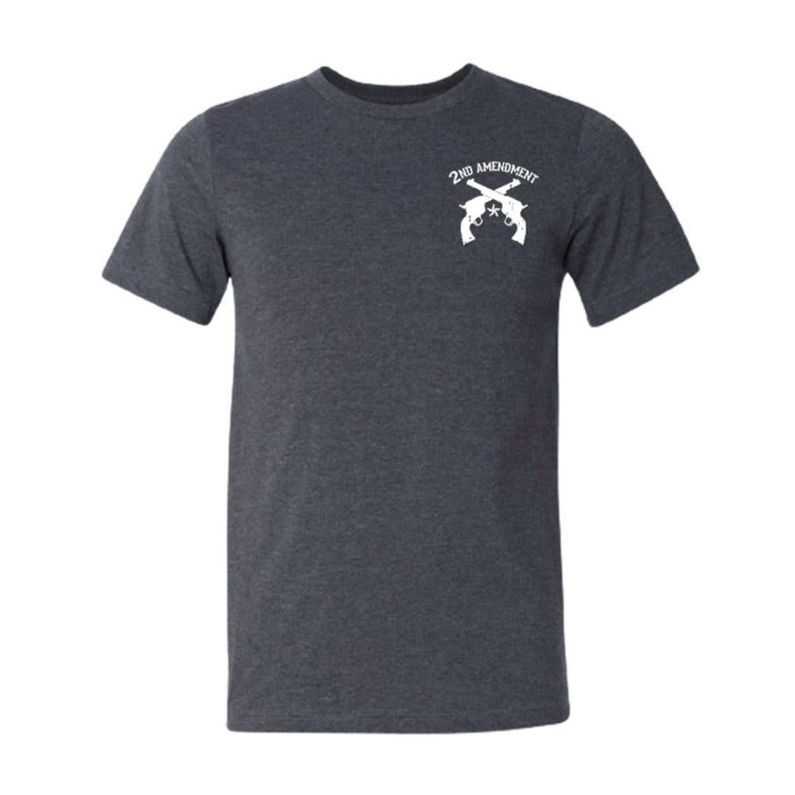 American Liberty 1776 2nd Amendment Double Sided Dark Heather Gray Short Sleeve T-Shirt XL
