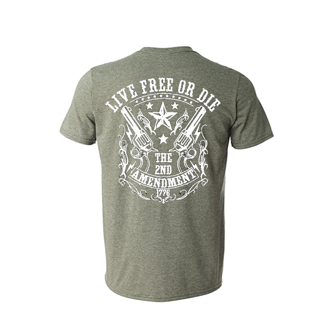 American Liberty 1776 2nd Amendment Double Sided Heather Green Short Sleeve T-Shirt 2X
