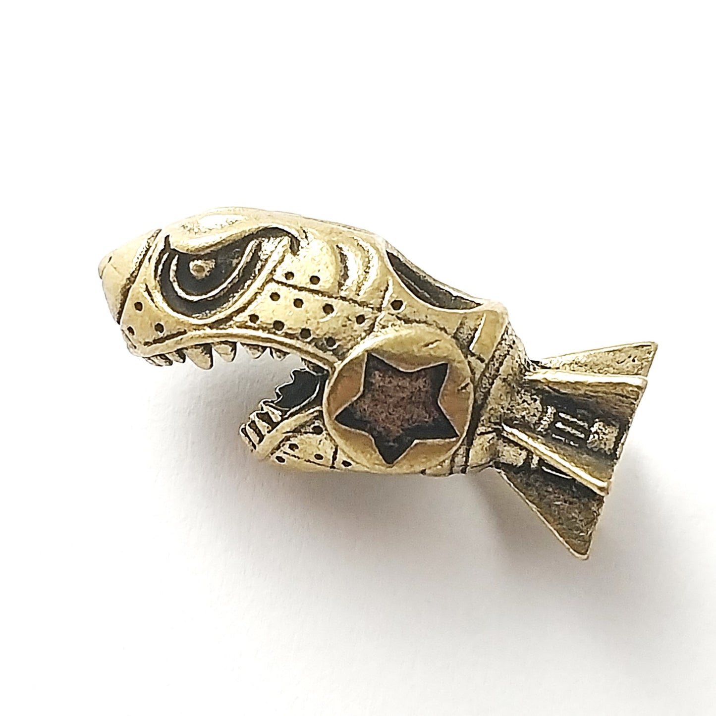 Coeburn Tool Brass Shark Bomb Missile Lanyard Bead