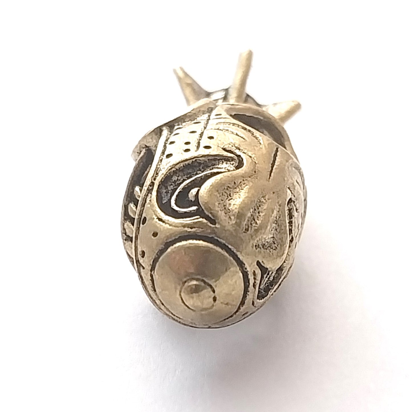 Coeburn Tool Brass Shark Bomb Missile Lanyard Bead Front