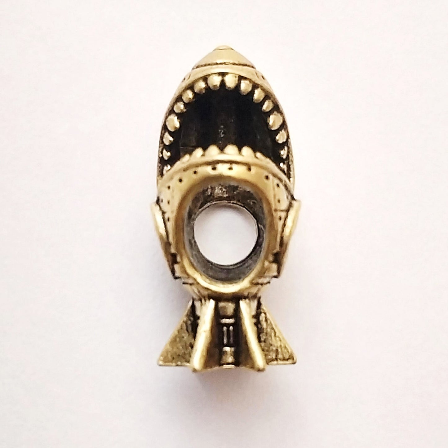 Coeburn Tool Brass Shark Bomb Missile Lanyard Bead Bottom