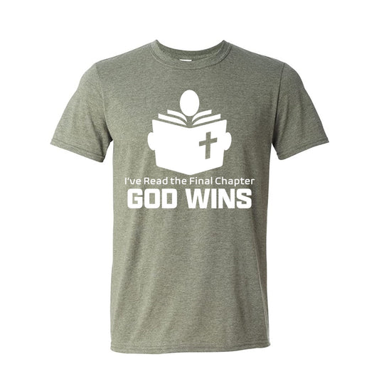 I've Read the Final Chapter God Wins w/ Person Heather Green Short Sleeve  T-Shirt 2X