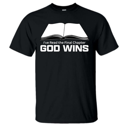 I've Read the Final Chapter God Wins w/ Bible Black Short Sleeve  T-Shirt 2X