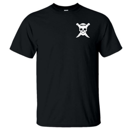 Rule #9: Always Carry a Knife Skull Black Short Sleever  T-Shirt 2X