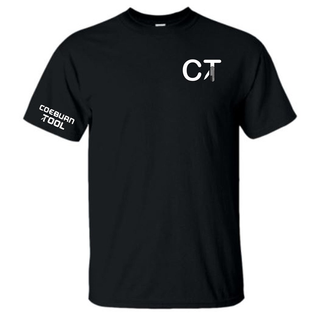 Coeburn Tool SM Lettermark Logo Black Short Sleeve T-Shirt w/ coeburn tool sleeve