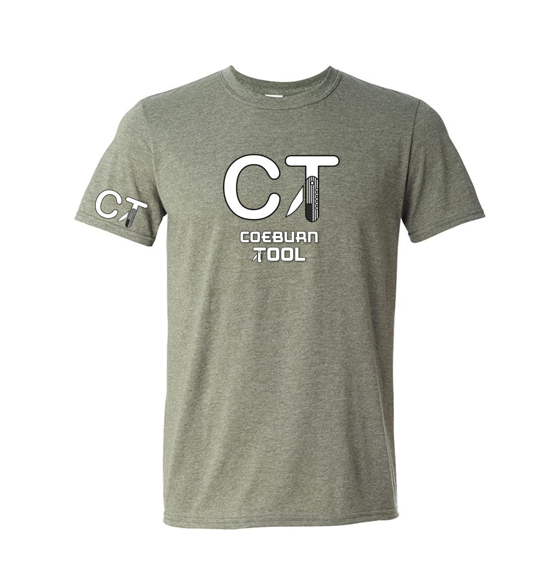 Coeburn Tool Full Logo Heather Green Short Sleeve T-Shirt w/ sm CT logo sleeve