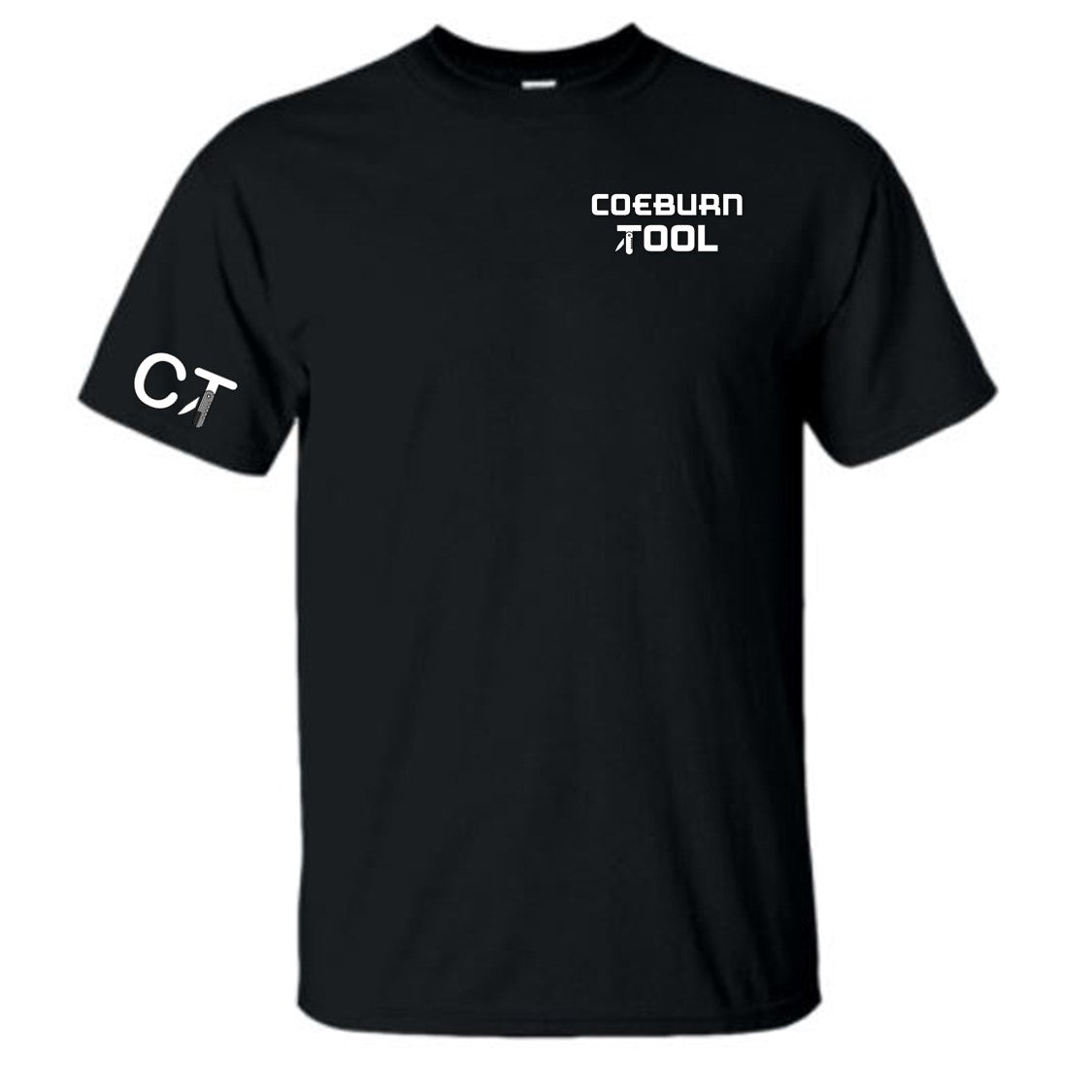 Coeburn Tool SM Word Logo Black Short Sleeve T-Shirt w/ sm CT logo sleeve