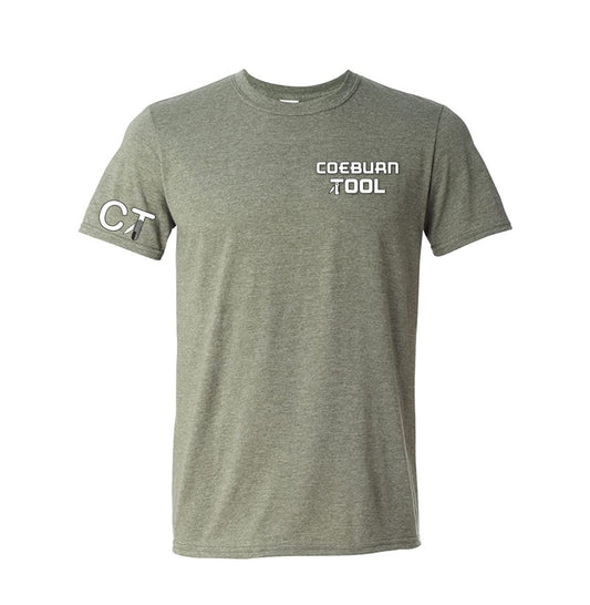 Coeburn Tool SM Word Logo Heather Green Short Sleeve T-Shirt w/ sm CT logo sleeve