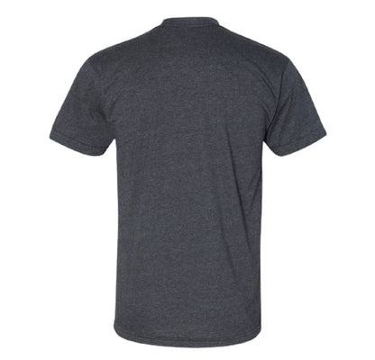 Back of the Coeburn Tool American Flag SM Outline Logo Dark Heather Gray Short Sleeve T-Shirt w/ outline coeburn sleeve