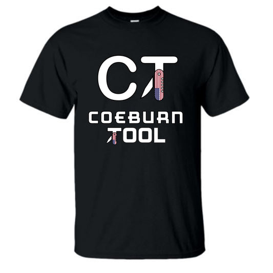 Coeburn Tool American Flag FULL LARGE Logo Black Short Sleeve T-Shirt