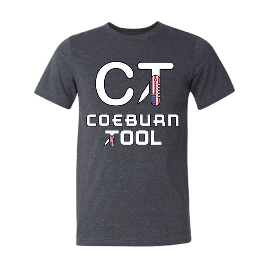 Coeburn Tool American Flag FULL LARGE Logo Dark Heather Gray Short Sleeve T-Shirt