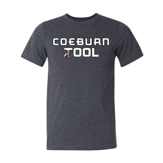 Coeburn Tool American Flag Word Logo Dark Heather Gray Short Sleeve T-Shirt
