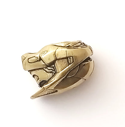 Coeburn Tool Brass Gamer Motorcycle Helmet Lanyard Bead Side