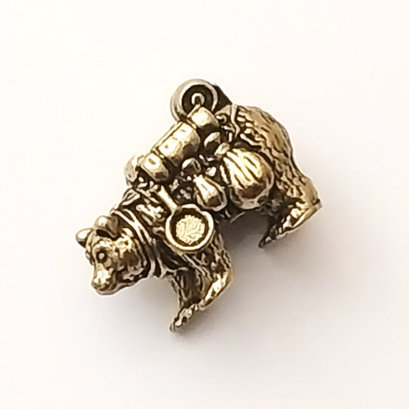 Coeburn Tool Brass Traveling Bear Lanyard Bead Side