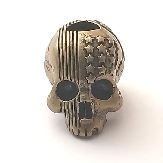 Coeburn Tool Brass USA American Flag Route 66 Skull Lanyard Bead