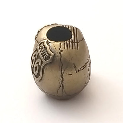 Coeburn Tool Brass USA American Flag Route 66 Skull Lanyard Bead Back