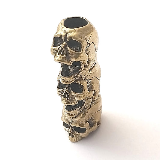 Coeburn Tool Brass 3-Tier Skulls Lanyard Bead