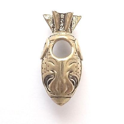 Coeburn Tool Brass Shark Bomb Missile Lanyard Bead Top