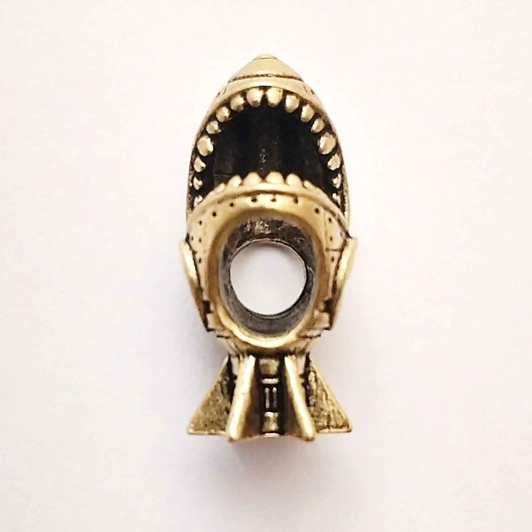 Coeburn Tool Brass Shark Bomb Missile Lanyard Bead Bottom