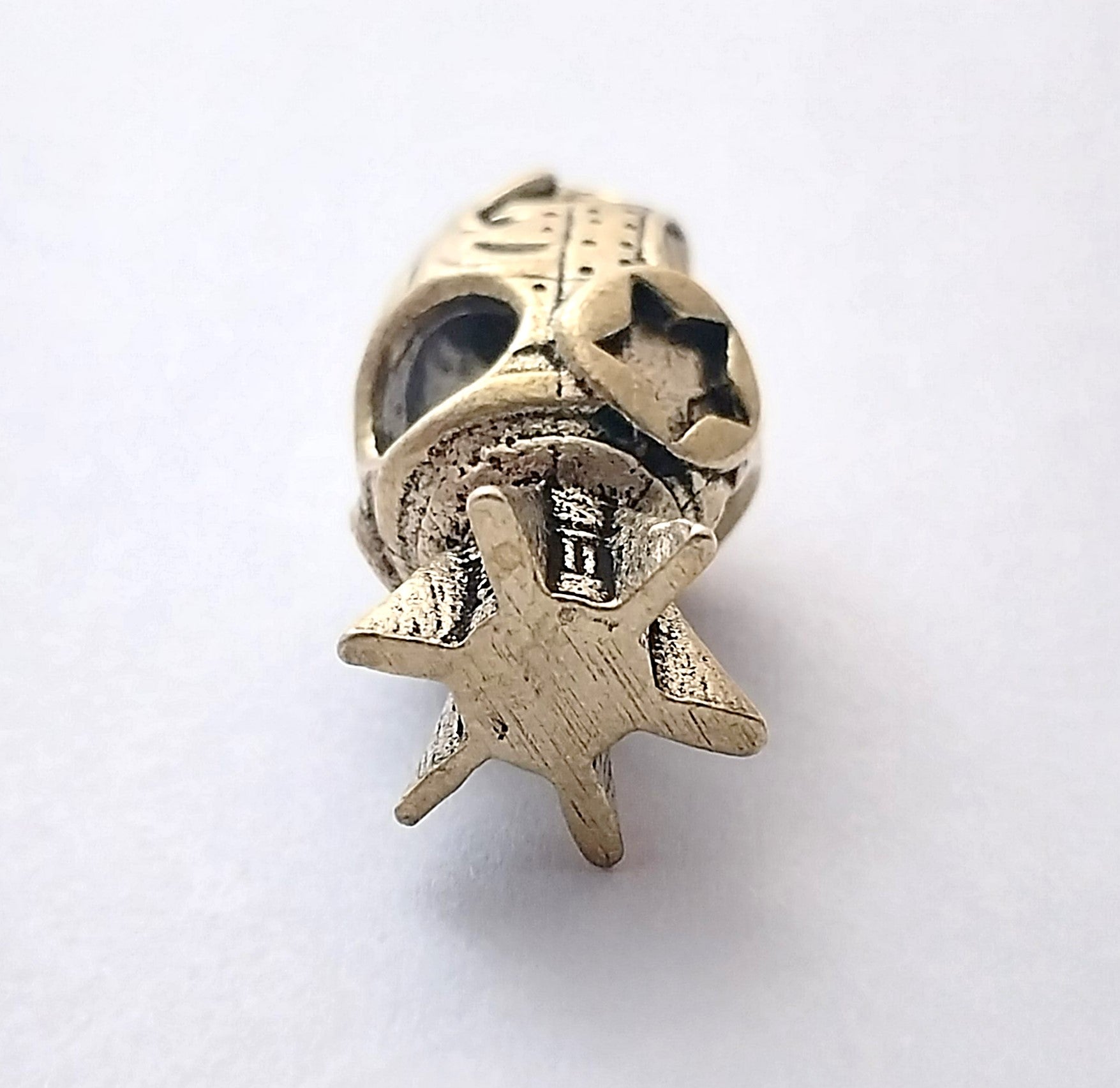 Coeburn Tool Brass Shark Bomb Missile Lanyard Bead Back